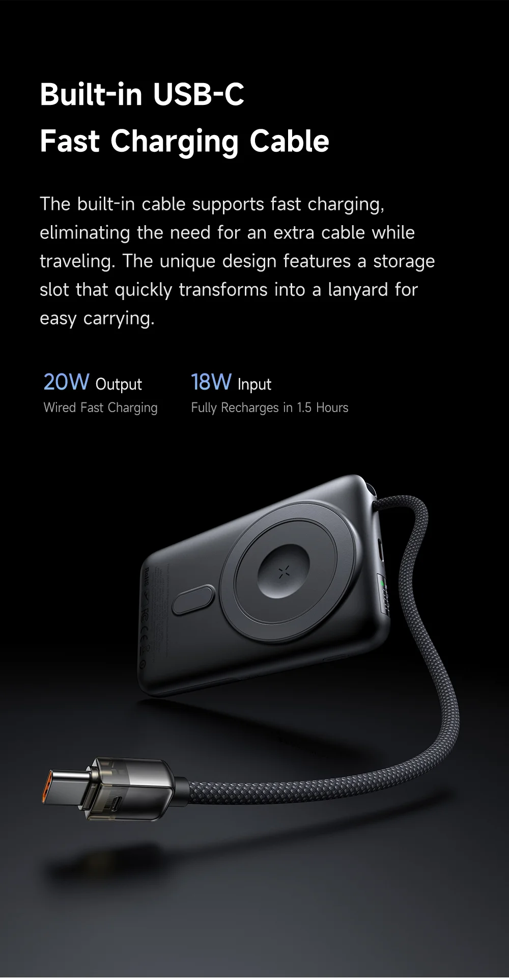 MCDODO MC-6320 MDD Freekit Series USB-C Cable 10000mAh Power Bank for Apple Watch AirPods Phone Magnetic Wireless Charging Stand 4