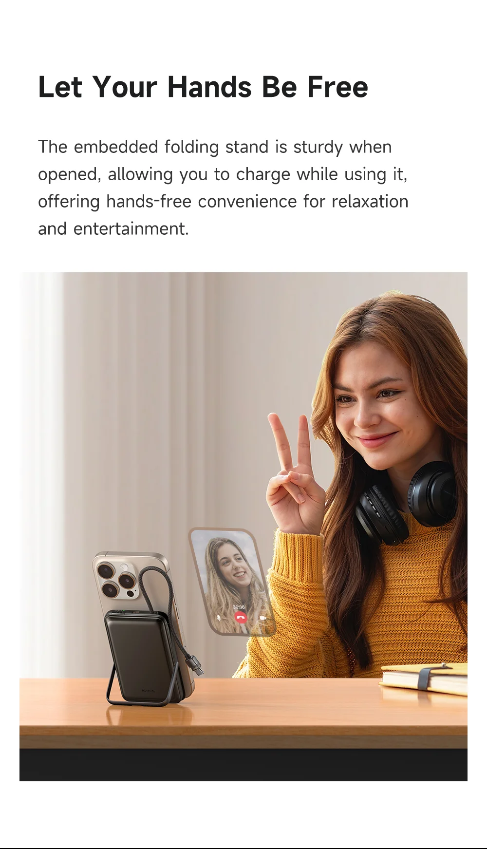 MCDODO MC-6320 MDD Freekit Series USB-C Cable 10000mAh Power Bank for Apple Watch AirPods Phone Magnetic Wireless Charging Stand 5