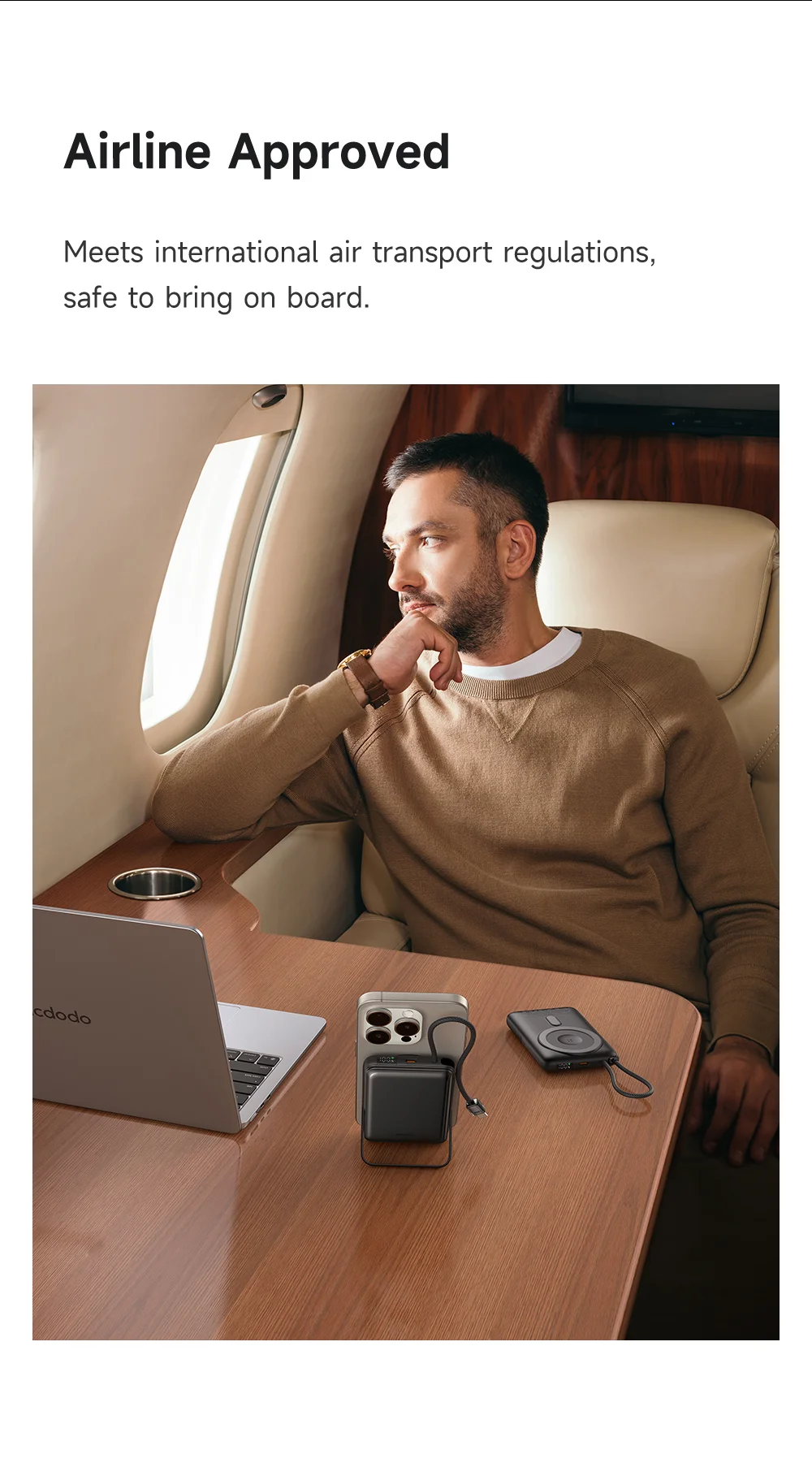 MCDODO MC-6320 MDD Freekit Series USB-C Cable 10000mAh Power Bank for Apple Watch AirPods Phone Magnetic Wireless Charging Stand 9