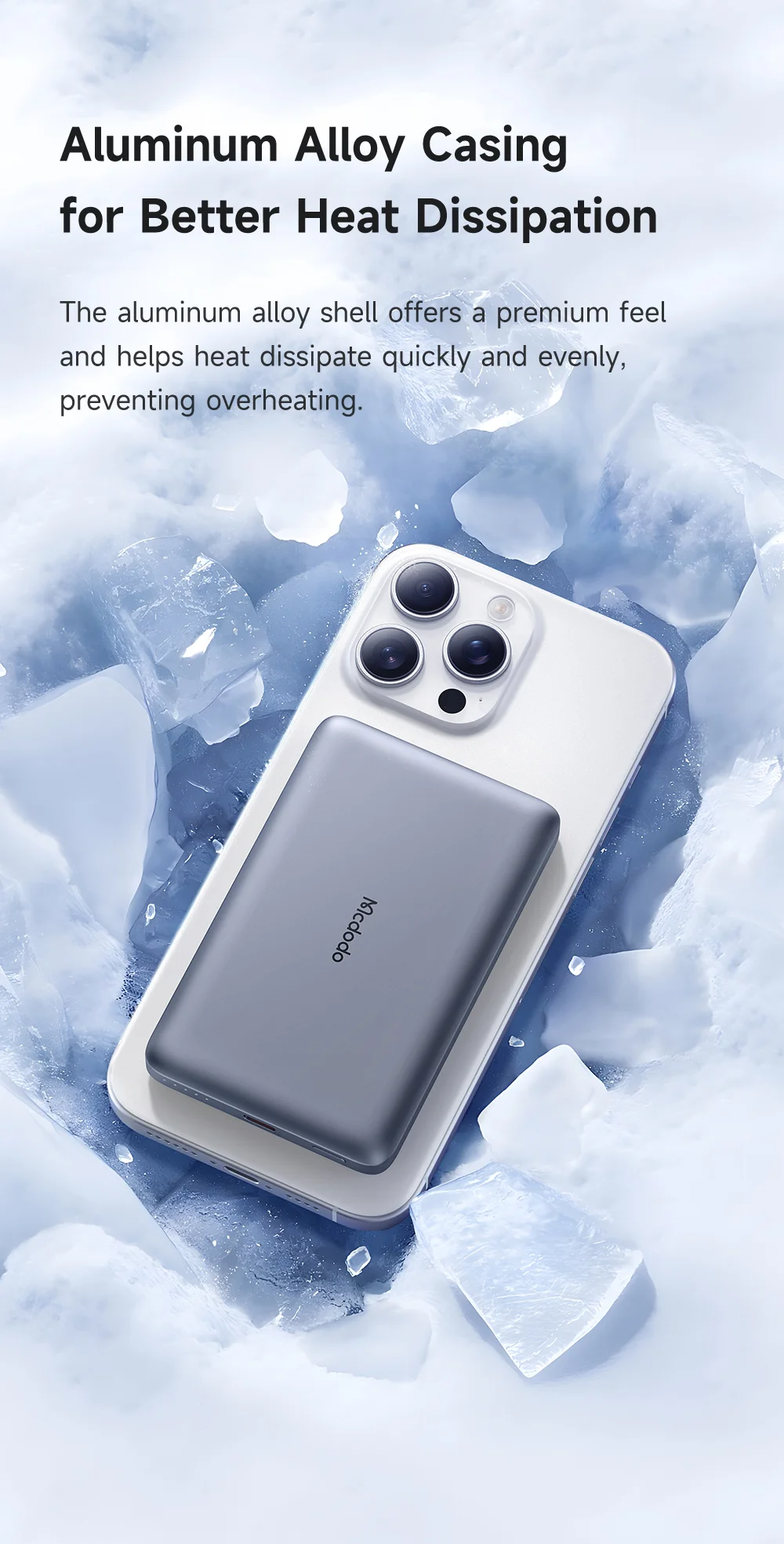 MCDODO MC-4651 20W 10000mAh Power Bank Magnetic Wireless Charging Ultra-Thin Metal Portable Phone Charger 14