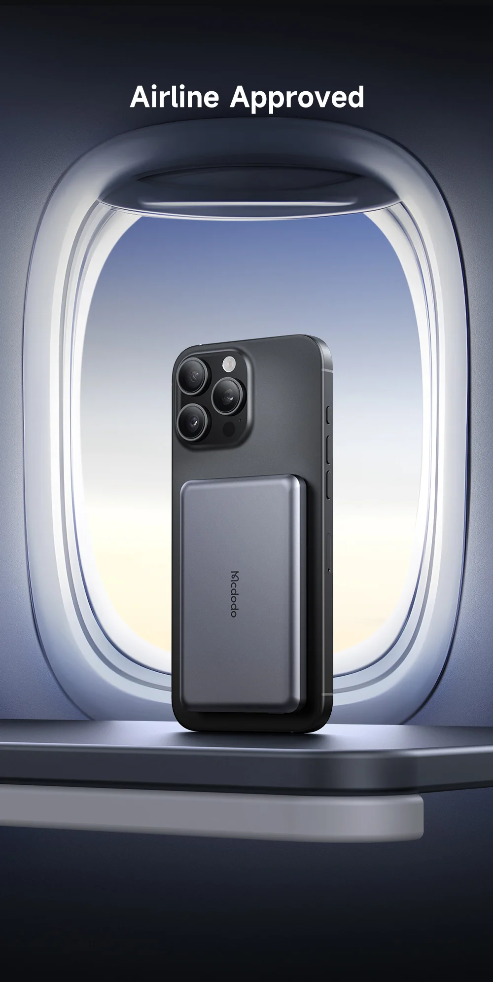 MCDODO MC-4641 5000mAh Metal Ultra-Thin Magnetic Wireless Power Bank 20W Fast Charging USB-C Input / Output 15