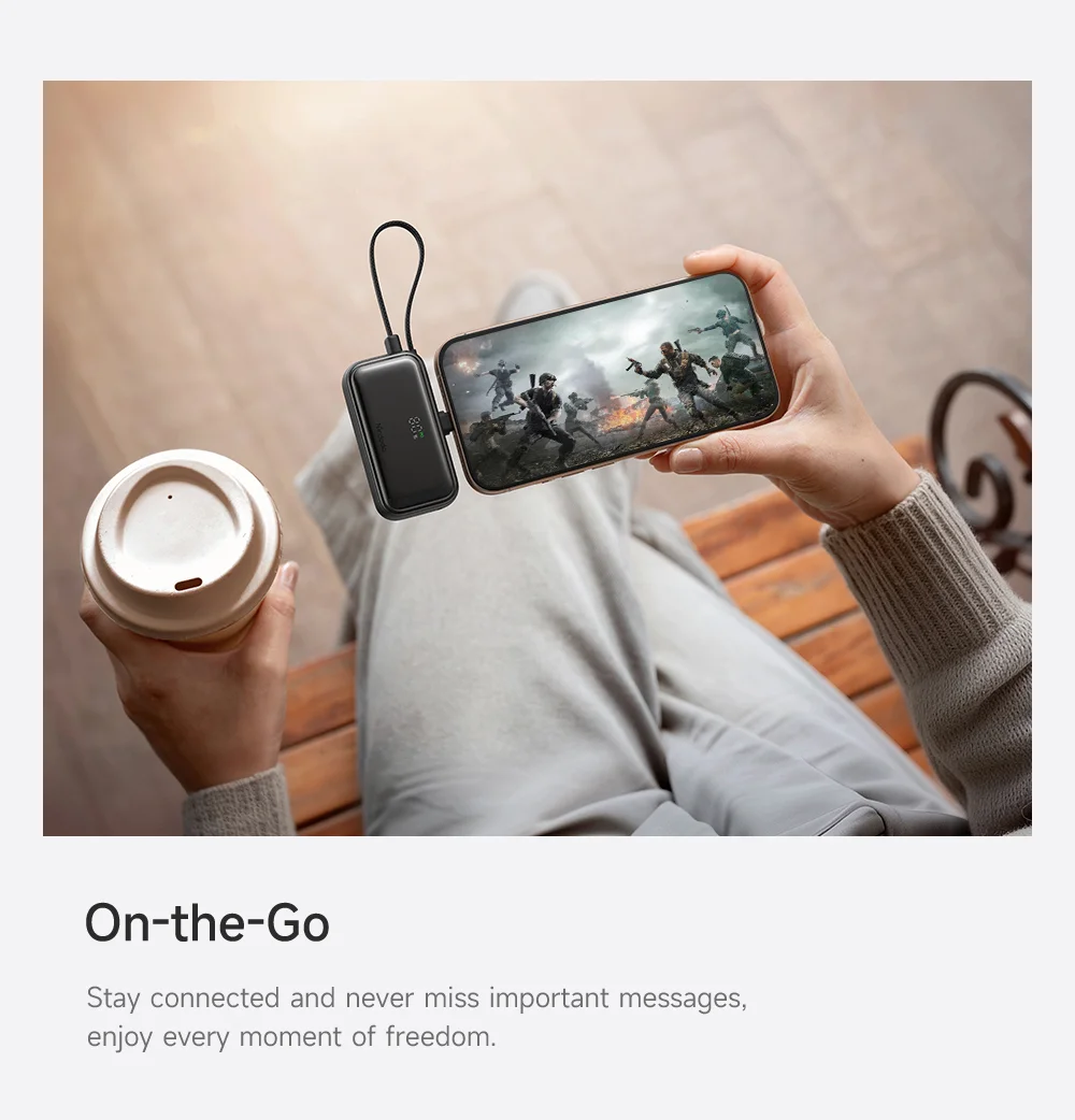 MCDODO MC-7760 MDD Freekit Series Power Bank with USB-C Plug Digital Display 5000mAh 20W Portable Phone Charger 6