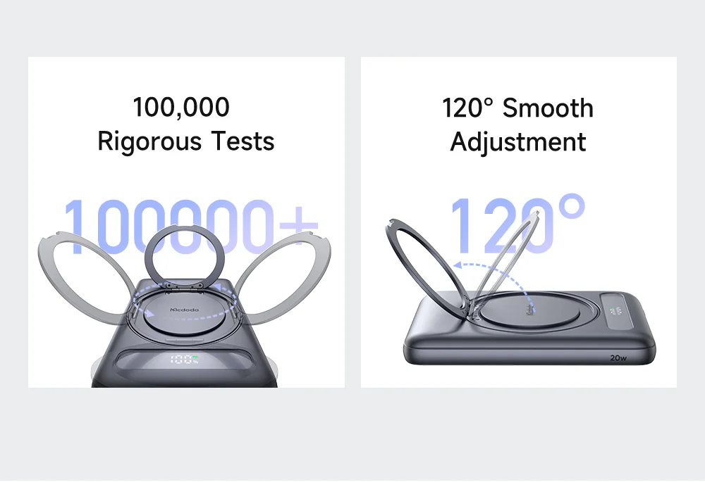 MCDODO MC-836 5000mAh Metal Ultra Thin Magnetic Power Bank 20W Fast Charging Portable Wireless Charger 5