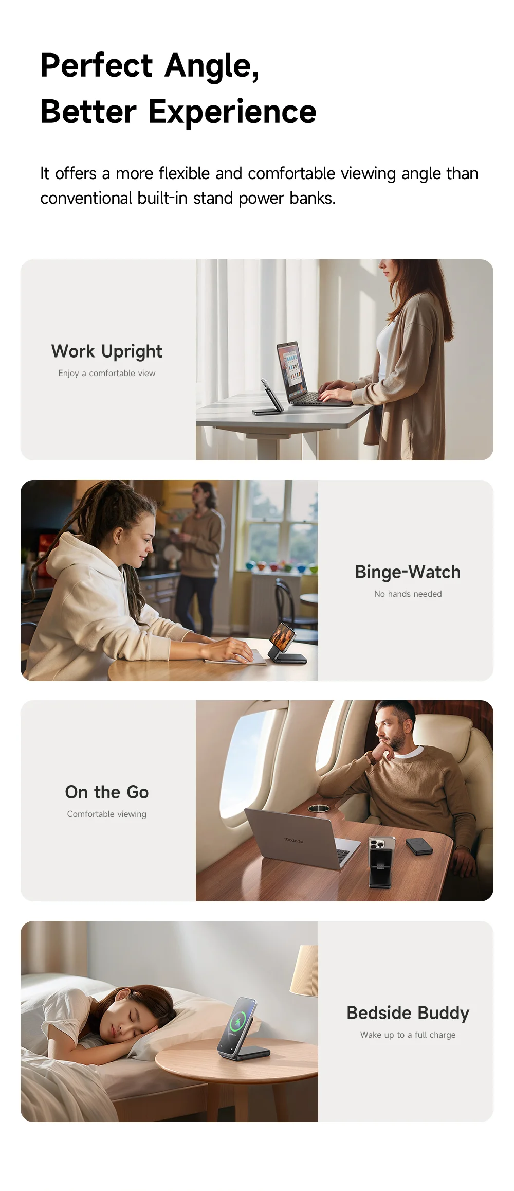 MCDODO MC-631 2 in 1 Qi2 Magnetic Power Bank Foldable Phone Stand 15W Wireless Charging Dock with USB C Output 5