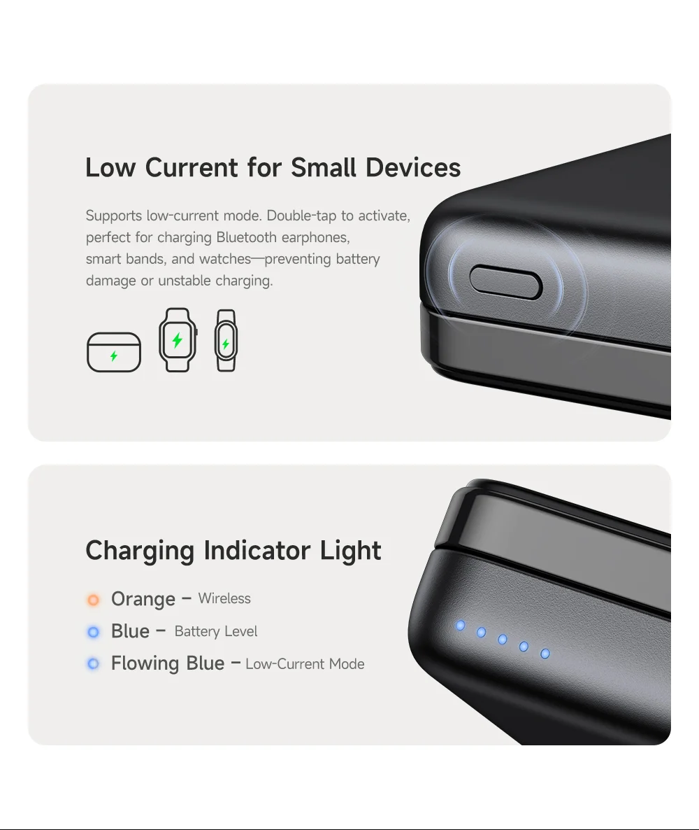 MCDODO MC-631 2 in 1 Qi2 Magnetic Power Bank Foldable Phone Stand 15W Wireless Charging Dock with USB C Output 9