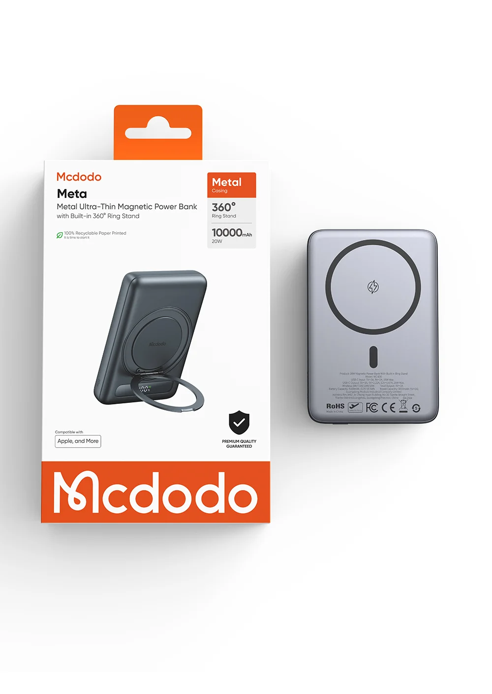 MCDODO MC-837 10000mAh 20W Metal Ultra Thin Magnetic Power Bank Wireless Charging Phone Charger 16