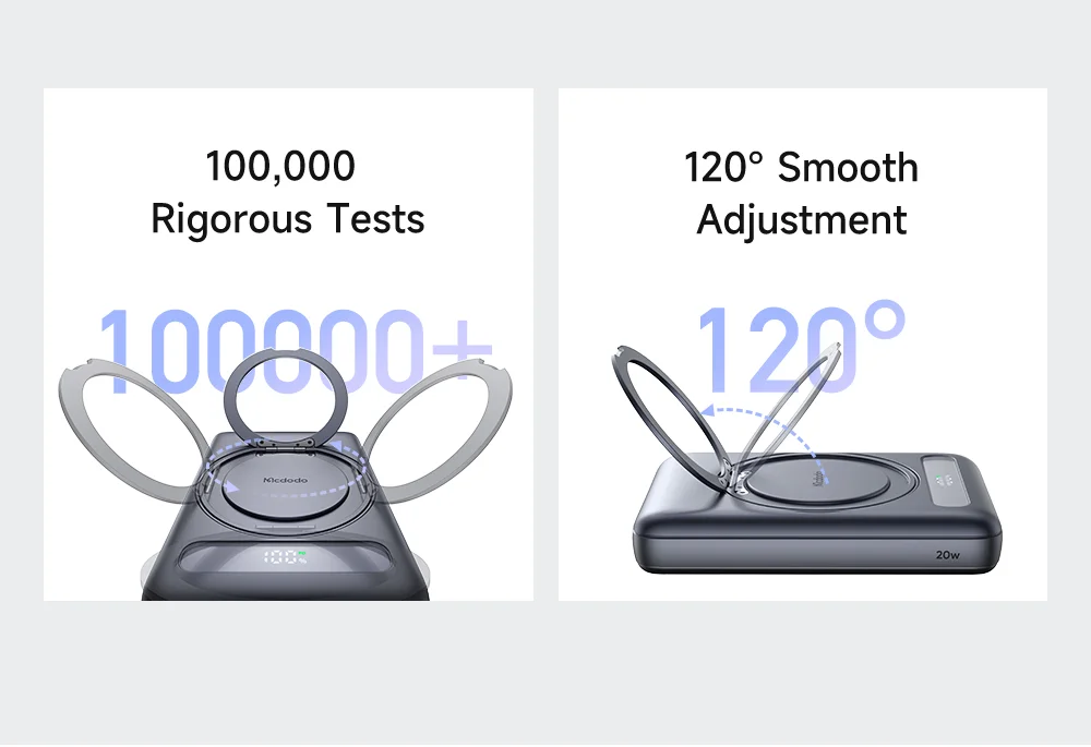 MCDODO MC-837 10000mAh 20W Metal Ultra Thin Magnetic Power Bank Wireless Charging Phone Charger 5