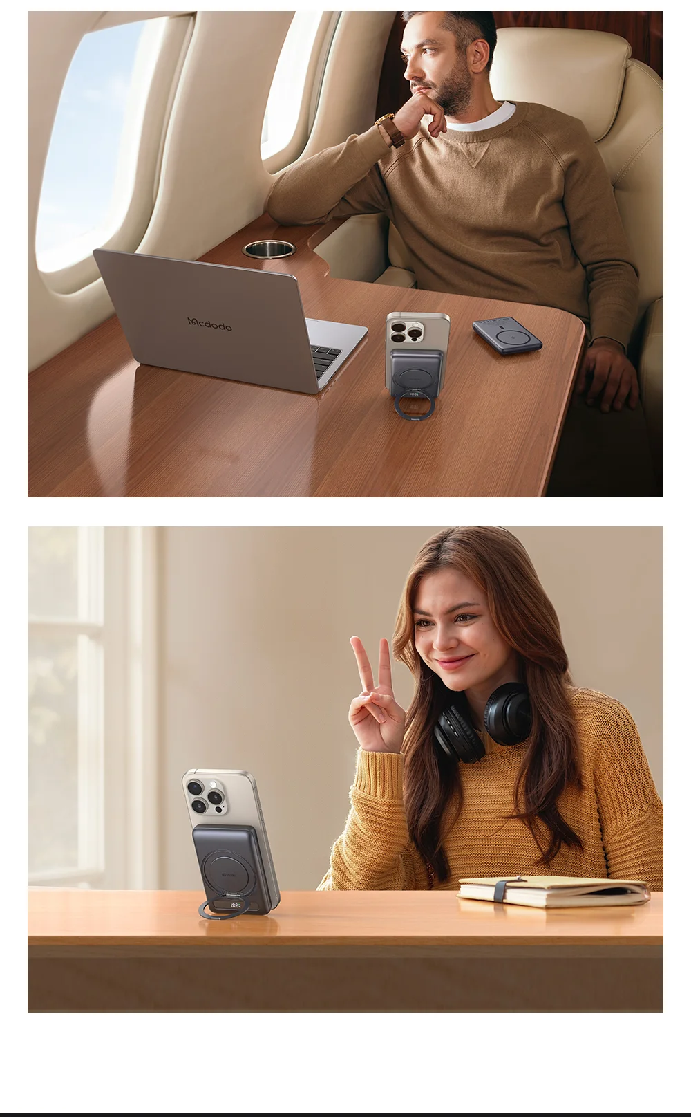 MCDODO MC-837 10000mAh 20W Metal Ultra Thin Magnetic Power Bank Wireless Charging Phone Charger 7