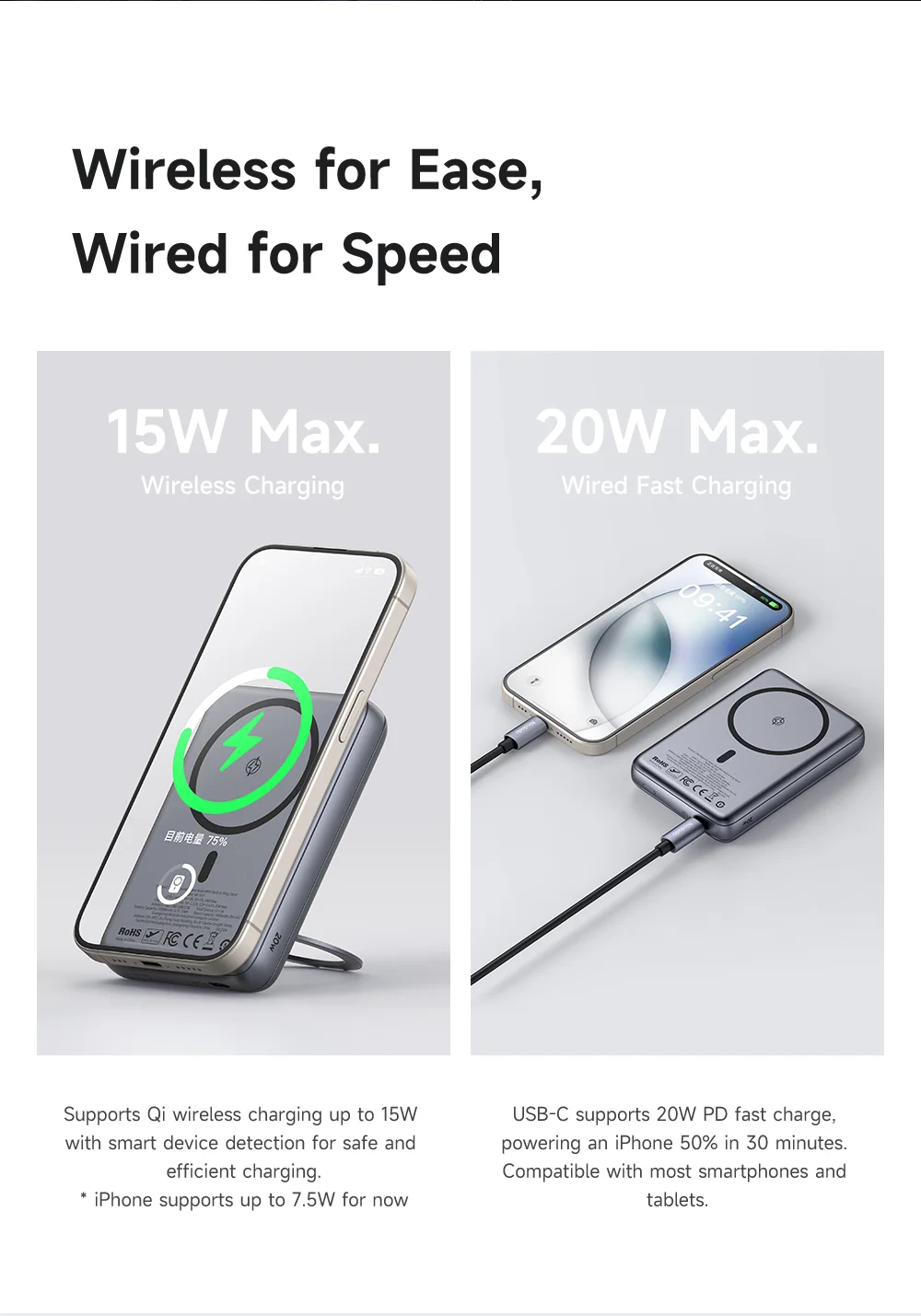 MCDODO MC-837 10000mAh 20W Metal Ultra Thin Magnetic Power Bank Wireless Charging Phone Charger 9