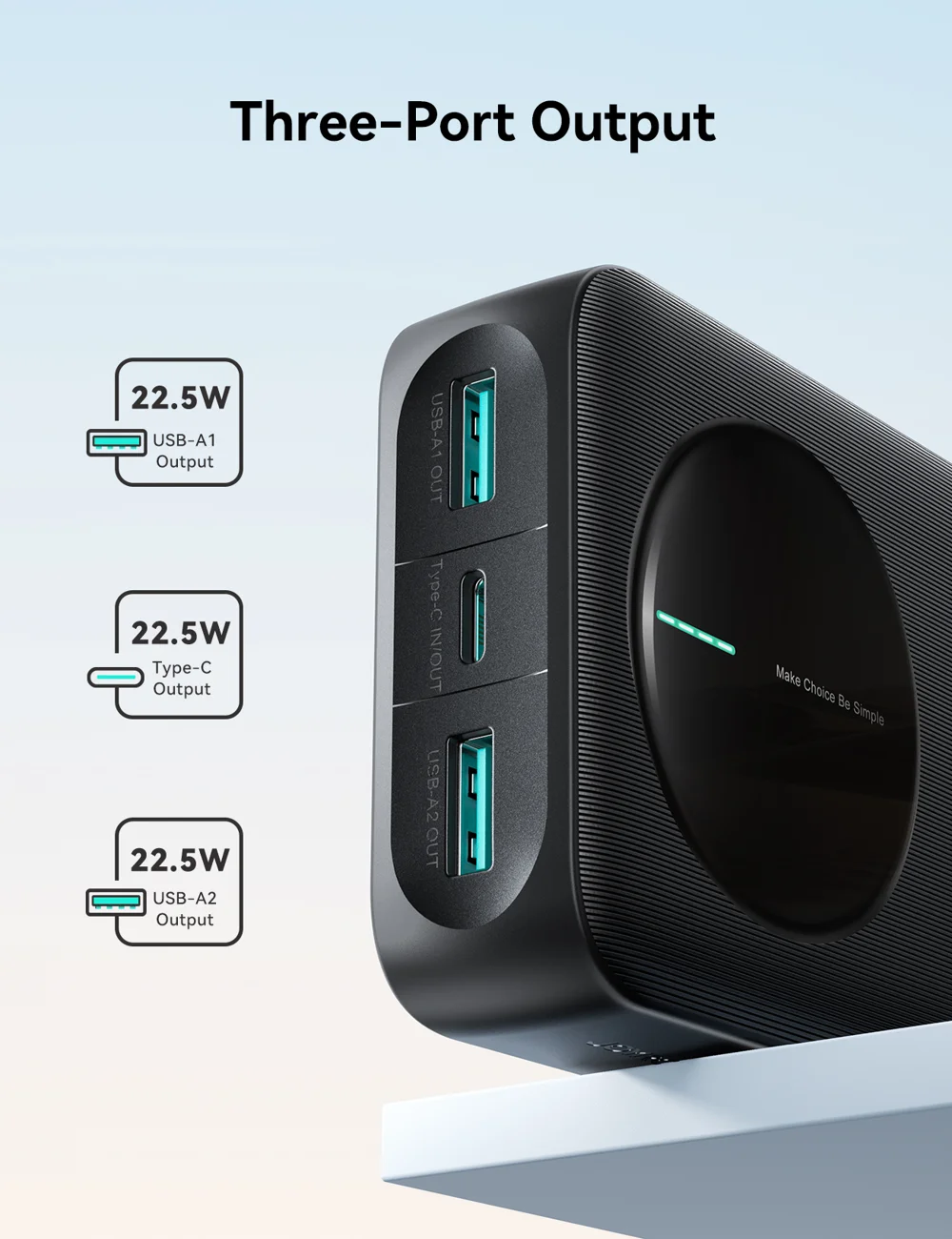 JOYROOM JR-PBF14 Pro 20000mAh Power Bank 22.5W Super Fast Charging Portable Charger with 3 Output Ports - Black 8