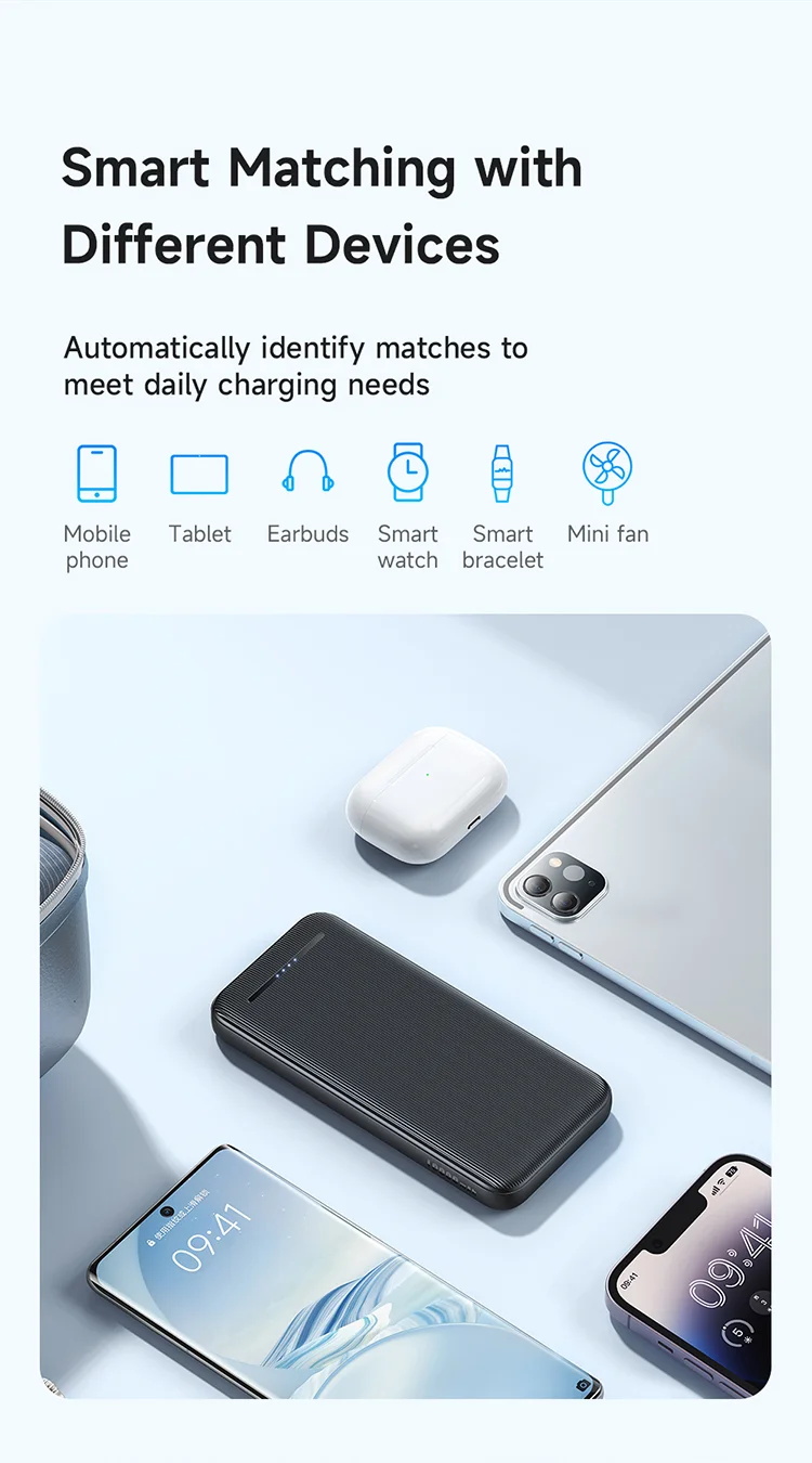 MCDODO MC-4631 Online Series 10000mAh LED Power Bank Dual USB Output Battery Pack, Black 10