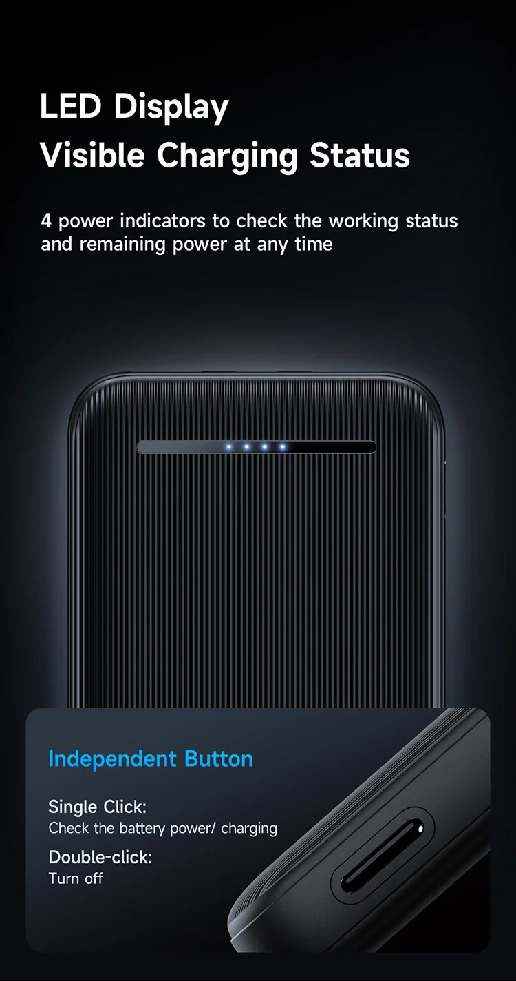 MCDODO MC-4631 Online Series 10000mAh LED Power Bank Dual USB Output Battery Pack, Black 7