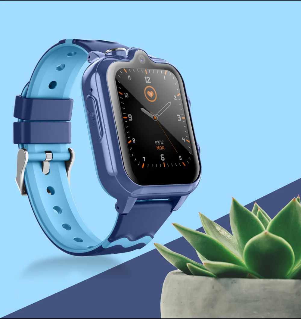 Montre Intelligente Android 8.1 pour Enfants 1Go + 8Go GPS Tracker Caméra 2MP Montre de Sport Supportant WhatsApp - Saphir 19