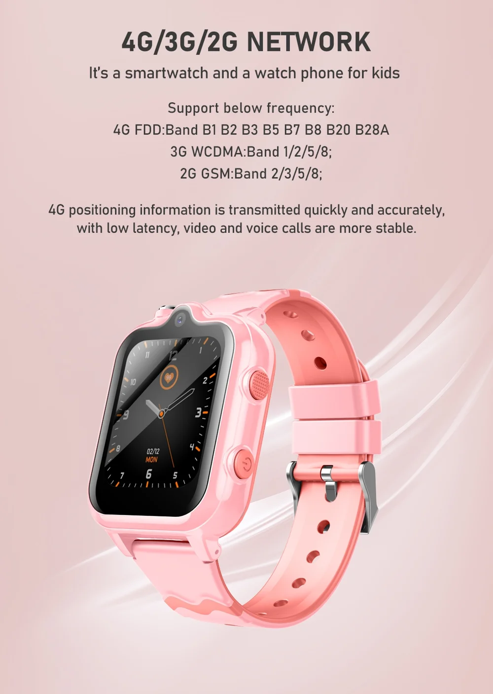 Montre Intelligente Android 8.1 pour Enfants 1Go + 8Go GPS Tracker Caméra 2MP Montre de Sport Supportant WhatsApp - Saphir 8