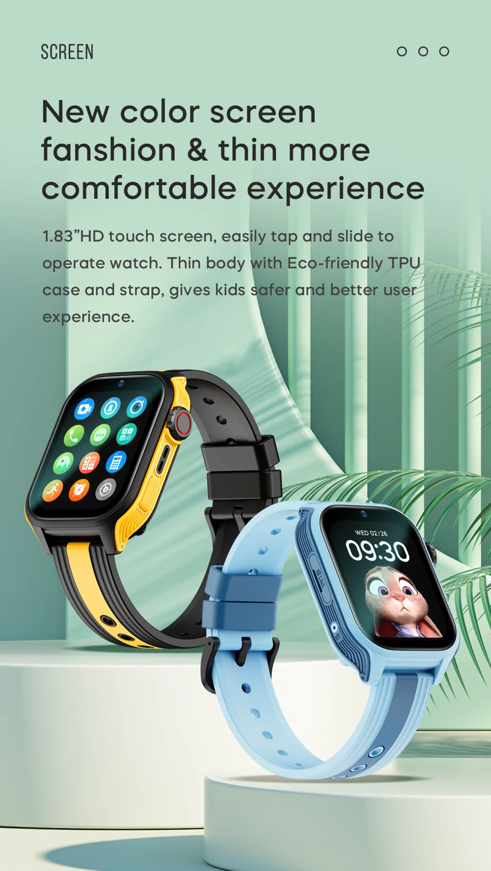 K36 4G 1.83-inch Screen Kids Smart Watch HD Camera Video MP3 Player Habit Tracking Pedometer - Blue 7