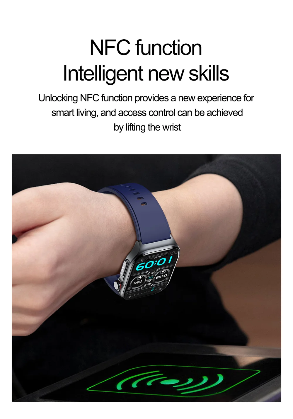 Montre connectée ET585 avec fonction ECG et appel d'urgence SOS, bracelet en acier 27