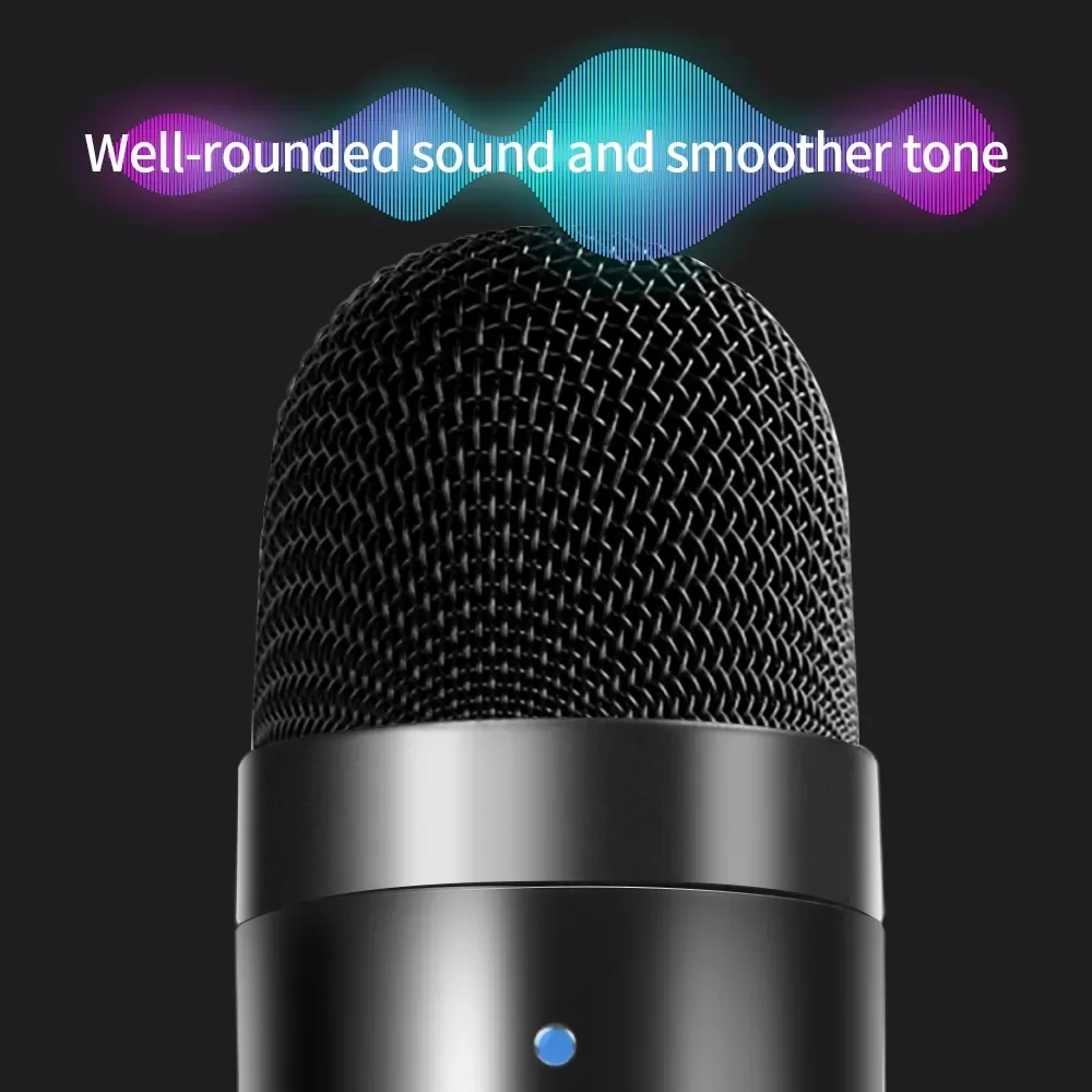 JMARY MC-PW8 Condenser Microphone USB Desktop Mic with Real-time Monitoring 4