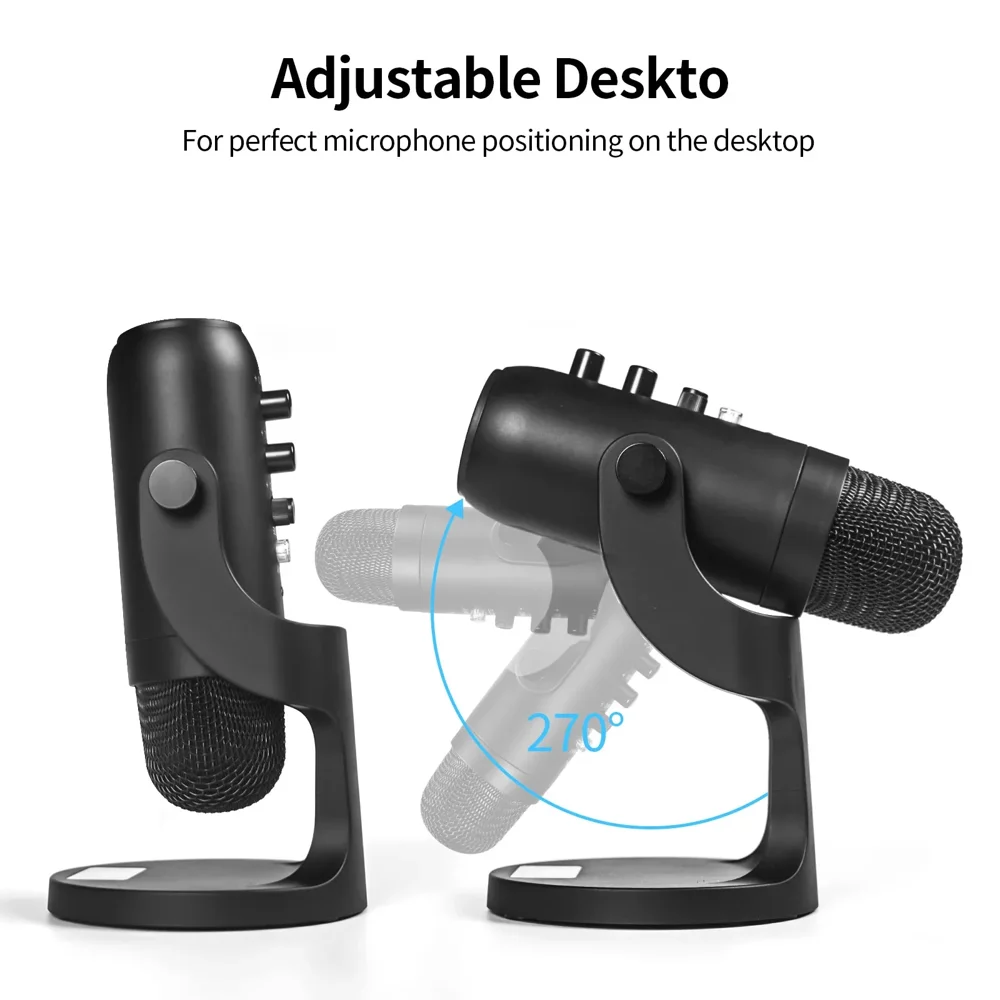 JMARY MC-PW8 Condenser Microphone USB Desktop Mic with Real-time Monitoring 8