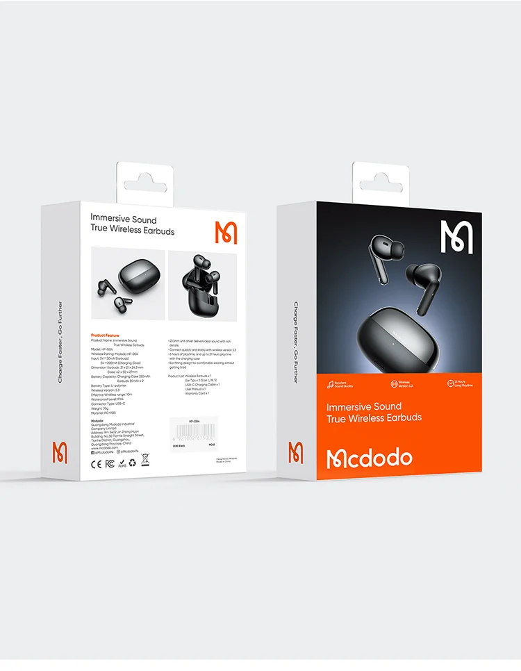 MCDODO HP-0041 In-Ear TWS Bluetooth-compatible Headphones Immersive Sound True Wireless Earbuds - Black 18