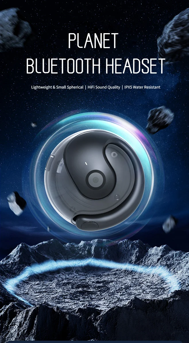 JM13 wireless translation ear-hook earbuds with ball-shaped charging case