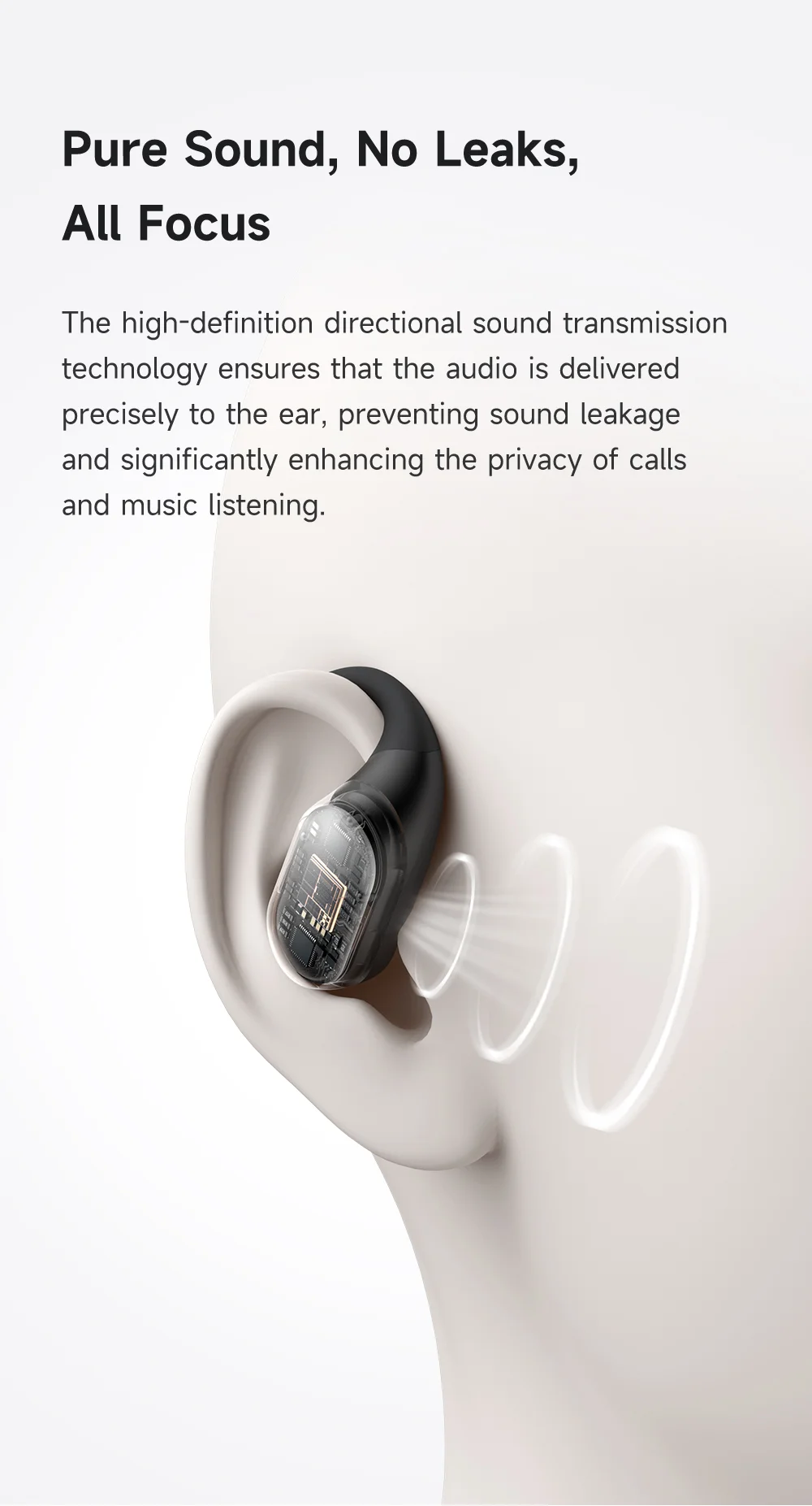 MCDODO HP-007 Open-Ear True Wireless Earbuds with LED Display BT Headphones IPX4 Water Resistant - Black 3