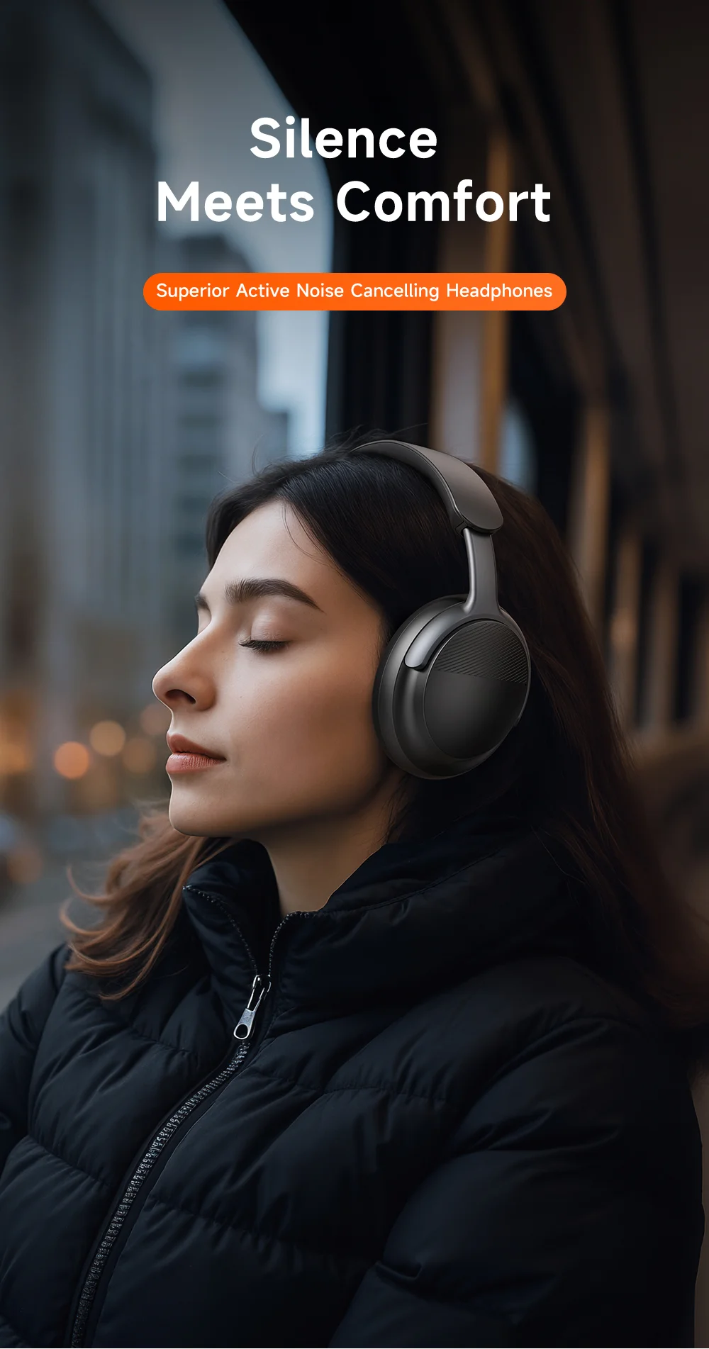 MCDODO HP-142 Superior Active Noise Cancelling Over Ear Headphones Bluetooth-compatible Headset - Beige 1