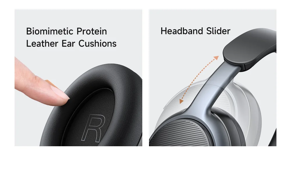 MCDODO HP-142 Superior Active Noise Cancelling Over Ear Headphones Bluetooth-compatible Headset - Beige 6