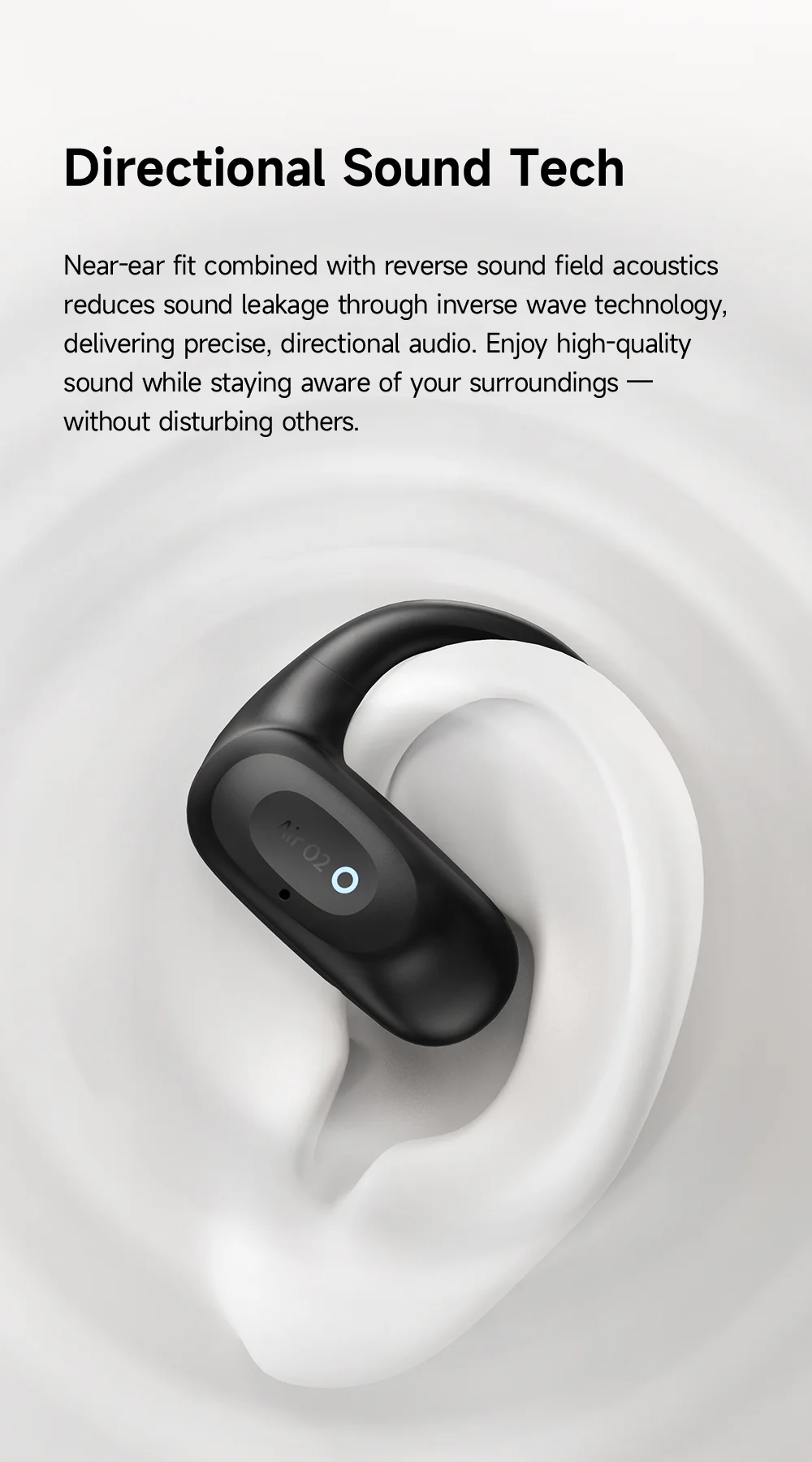 MCDODO HP-805 Air O2 Open Ear True Wireless Earbuds Bluetooth-compatible Music Earphones - Black 3