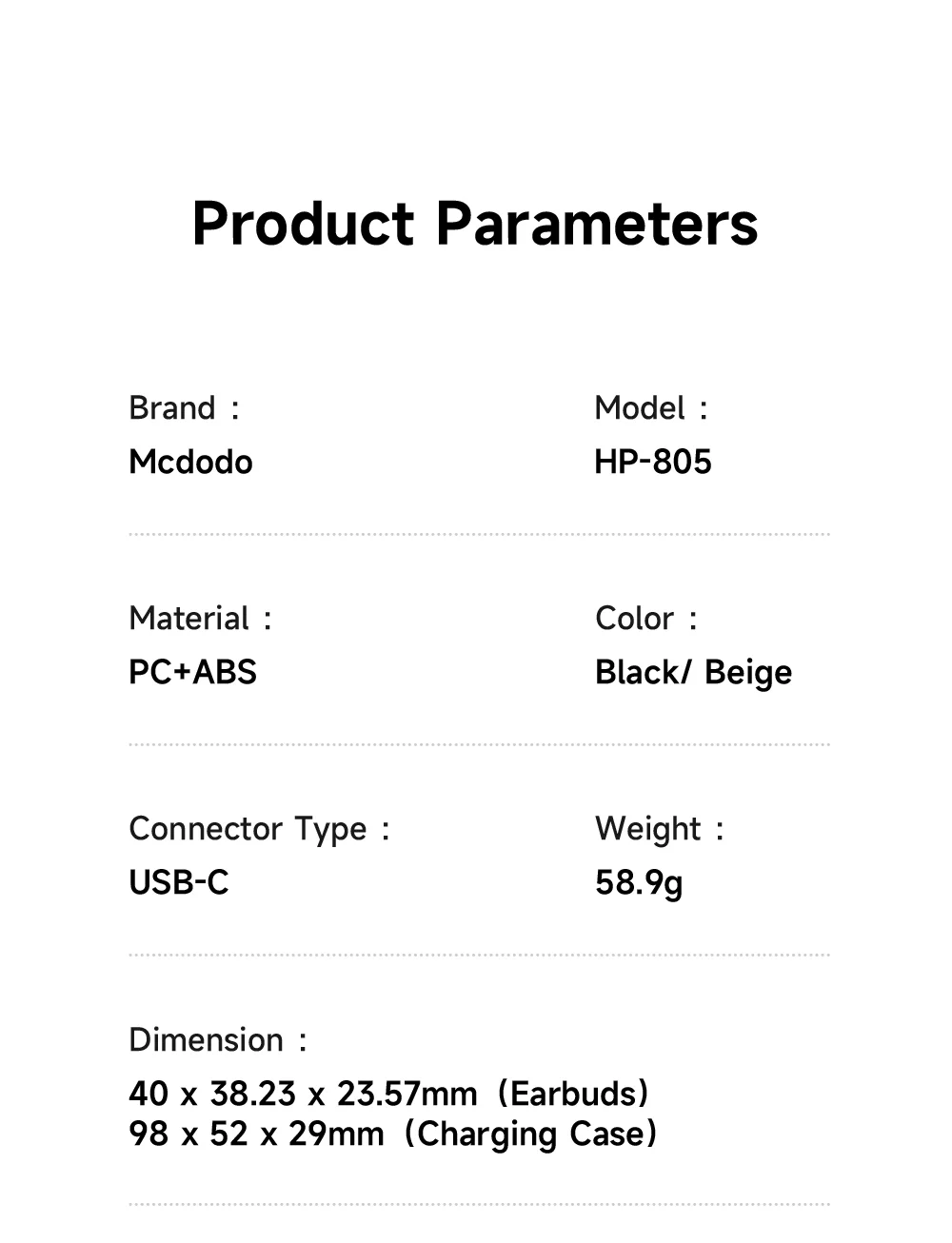 MCDODO HP-805 Air O2 Open Ear True Wireless Earbuds Bluetooth-compatible Music Earphones - Black 7