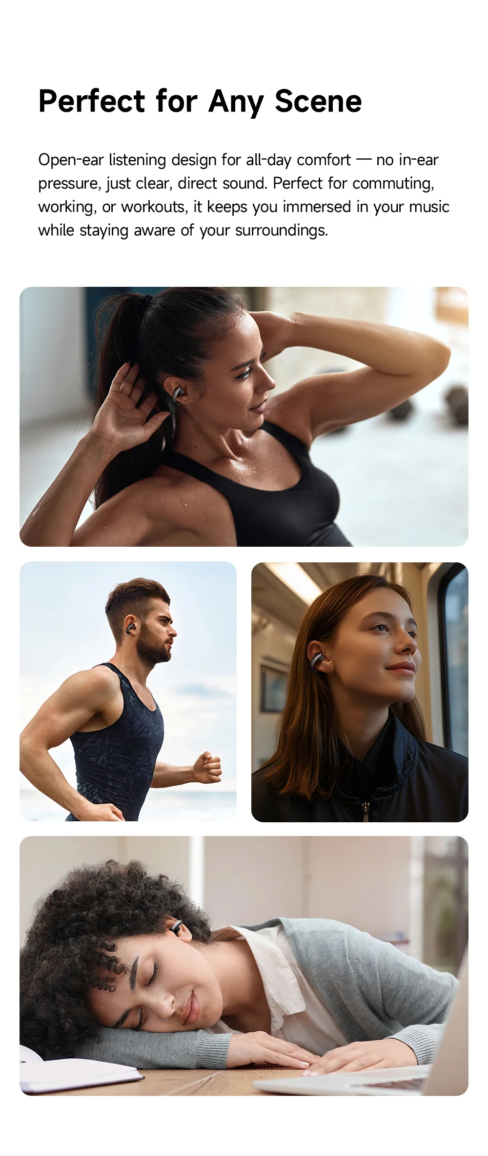 MCDODO HP-816 Clip On C Shape Earbuds Bluetooth-compatible Open Ear Headphones with LED Battery Display 3