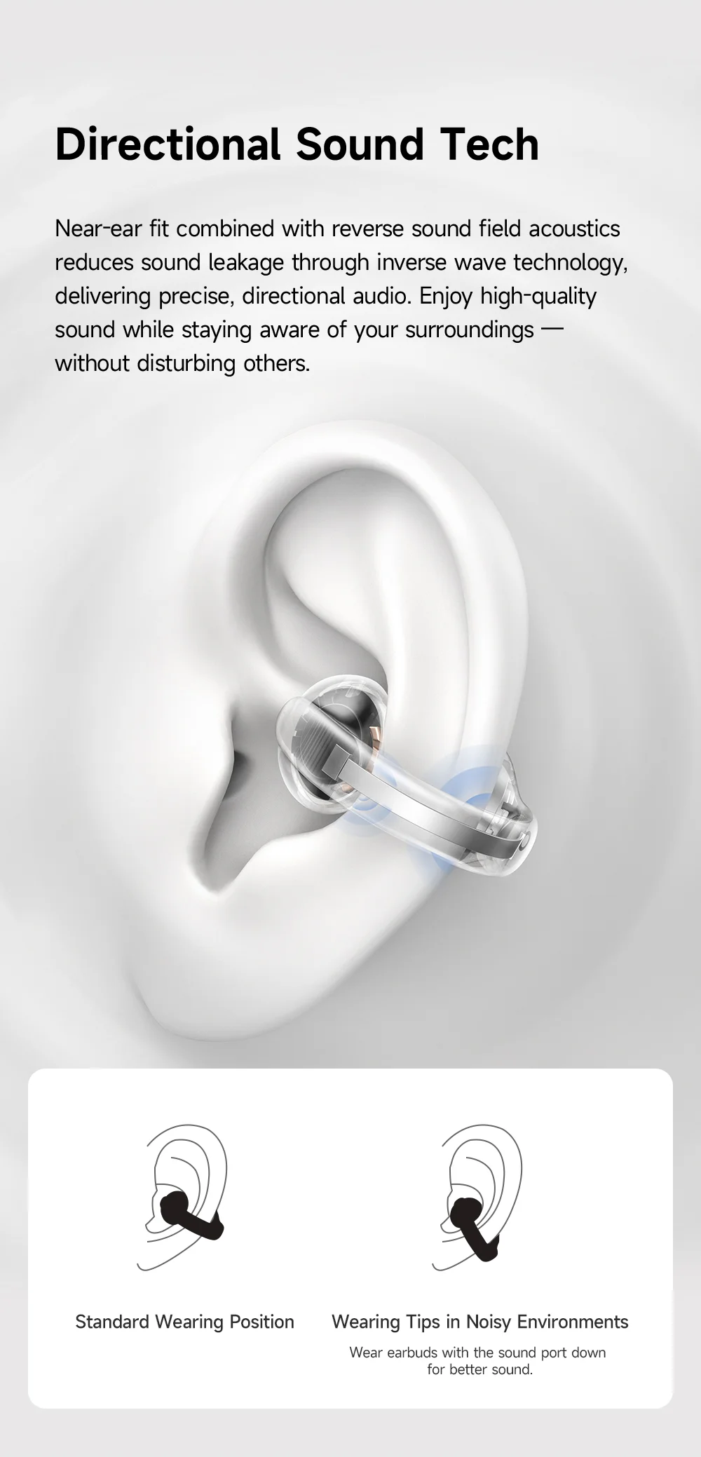 MCDODO HP-816 Clip On C Shape Earbuds Bluetooth-compatible Open Ear Headphones with LED Battery Display 4