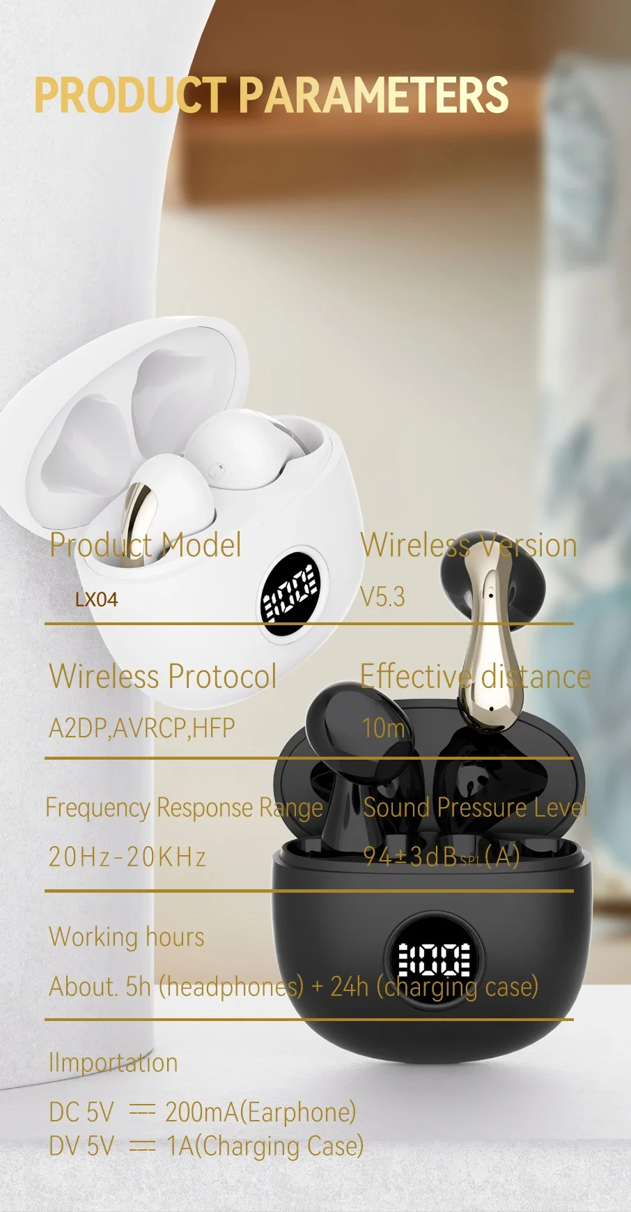 LX04 Bluetooth-compatible 5.3 Mini Earbuds Noise Reduction IPX5 Waterproof Wireless Headphones - Purple 15