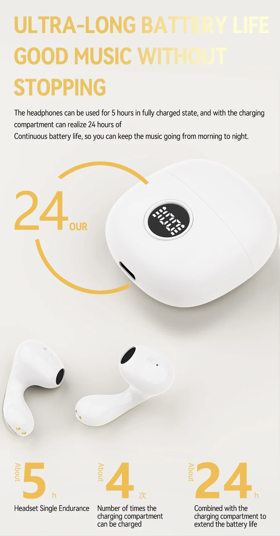 LX04 Bluetooth-compatible 5.3 Mini Earbuds Noise Reduction IPX5 Waterproof Wireless Headphones - Purple 6
