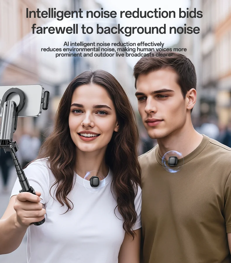 YESIDO KR20 iP Plug High Fidelity Audio Wireless Lapel Mic AI Noise Cancelling Lavalier Microphone 3