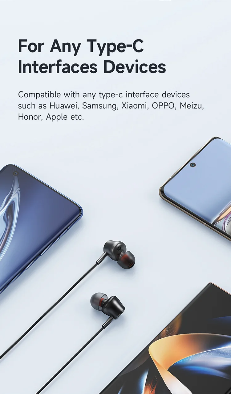 MCDODO HP-3490 MDD HiFi Stereo Wired Headphone Type-C Earphone with Mic and Volume Control - Black 9