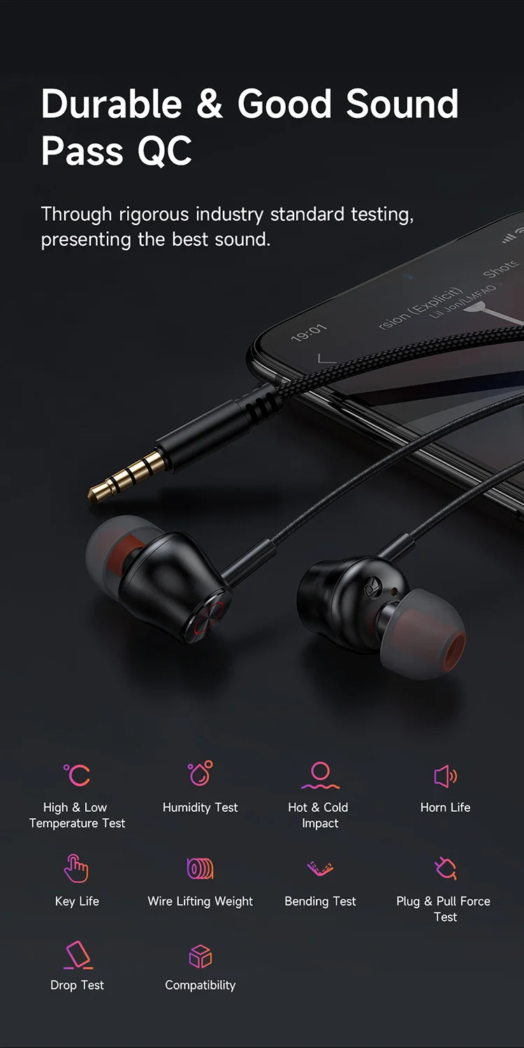 MCDODO HP-3500 MDD Wired Headphone with Microphone Volume Control 3.5mm Jack Stereo Sound Earphone - Black 11