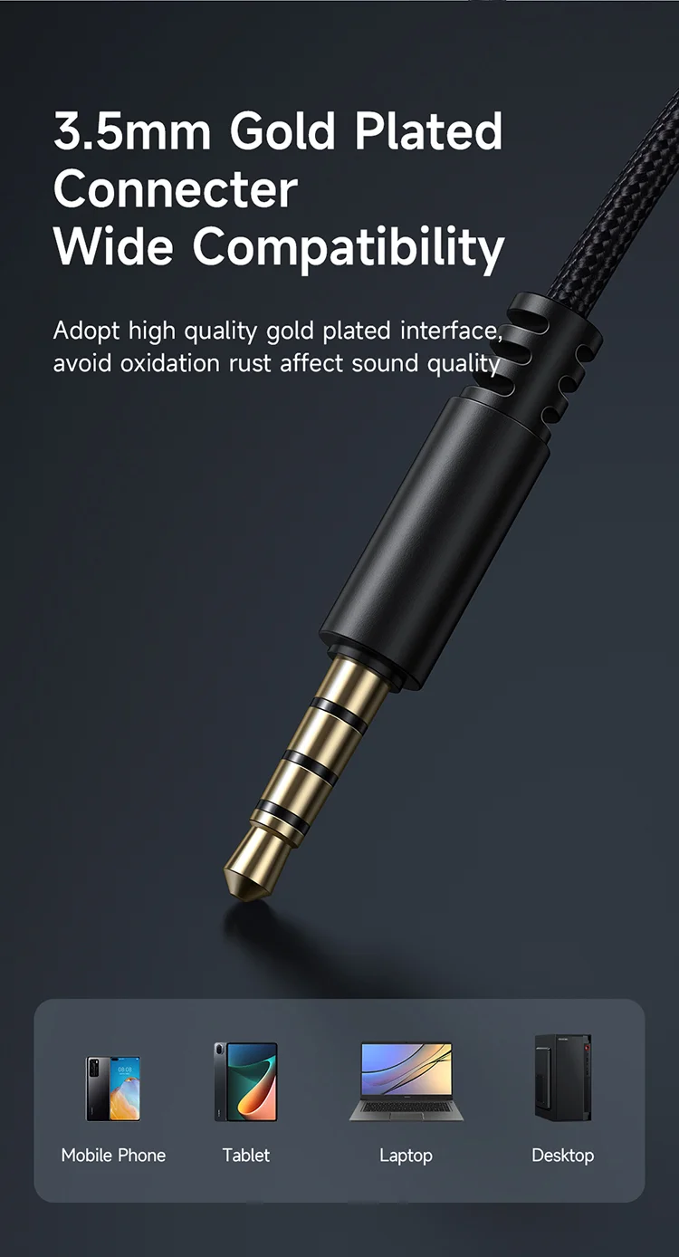 MCDODO HP-3500 MDD Wired Headphone with Microphone Volume Control 3.5mm Jack Stereo Sound Earphone - Black 9