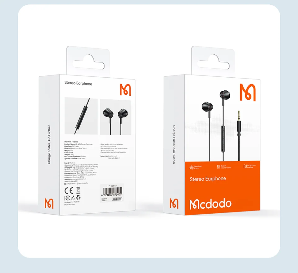 MCDODO HP-4060 DC3.5mm AUX Headphone Music Wired Earphone Headset for Cell Phone / Tablet / Laptop Computer 12