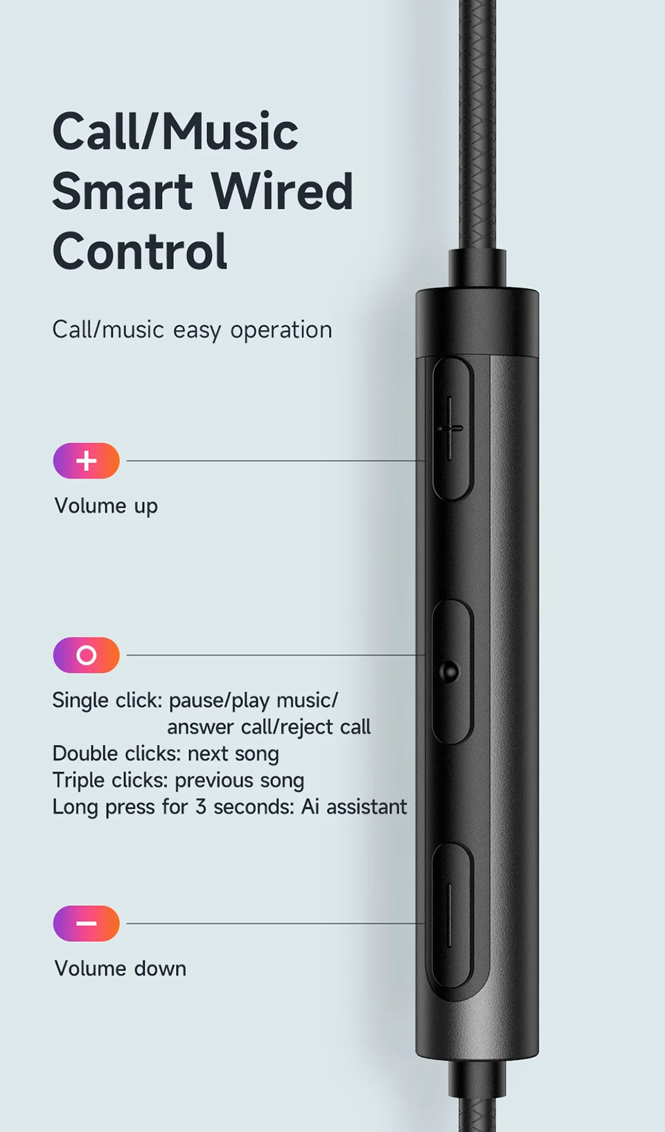 MCDODO HP-4070 Type-C Stereo Sound Wired Earphone HD Call Microphone Headphone 9