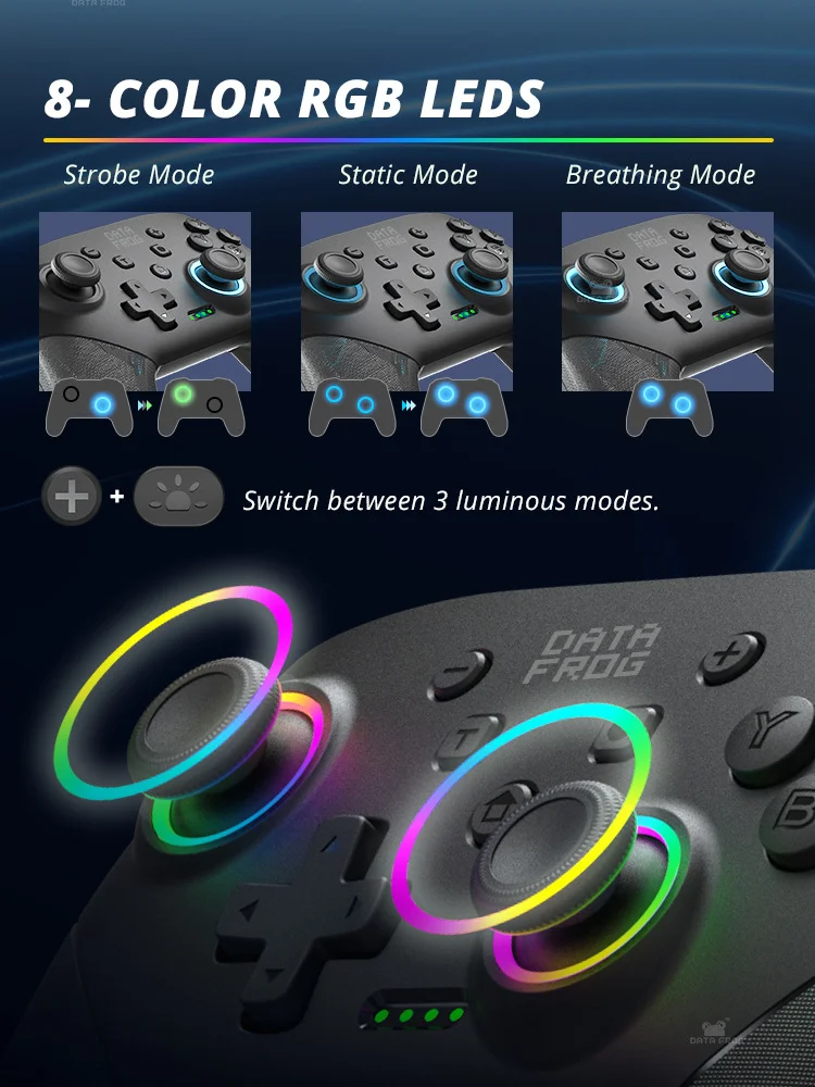 Controllore DATA FROG S80 Elite Edition per Nintendo Switch / Switch Lite / OLED / PC Wireless Bluetooth Game Console, Lightning Pattern 2