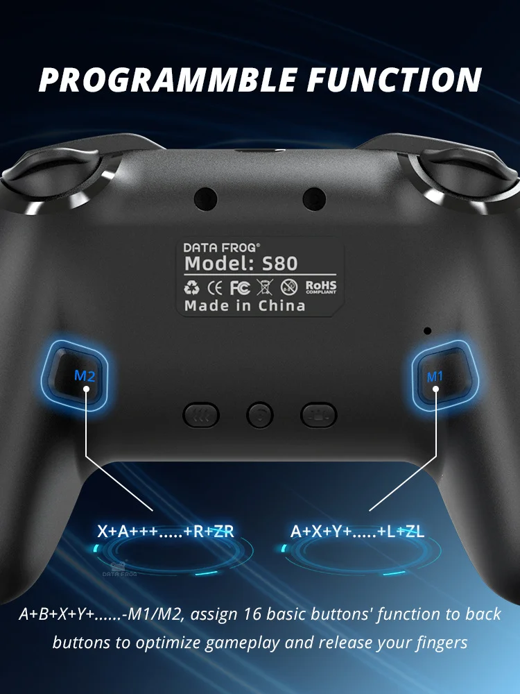 Controllore DATA FROG S80 Elite Edition per Nintendo Switch / Switch Lite / OLED / PC Wireless Bluetooth Game Console, Lightning Pattern 3