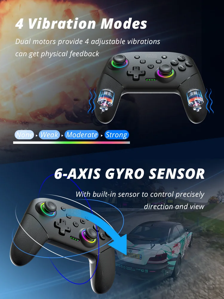 Controllore DATA FROG S80 Elite Edition per Nintendo Switch / Switch Lite / OLED / PC Wireless Bluetooth Game Console, Lightning Pattern 5