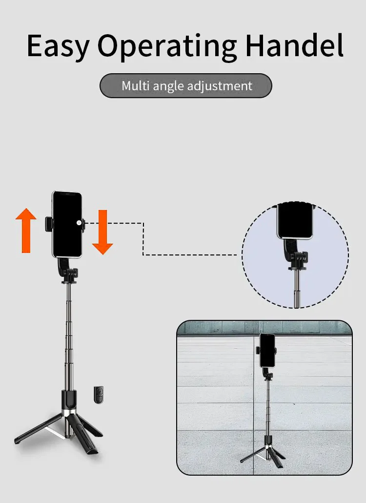 JMARY KT-219 6 Sections Extendable Selfie Stick Tripod Stand with Remote Control 2