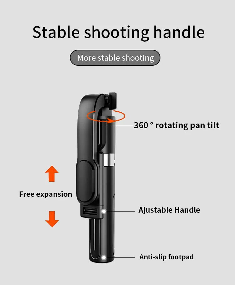 JMARY KT-219 6 Sections Extendable Selfie Stick Tripod Stand with Remote Control 5