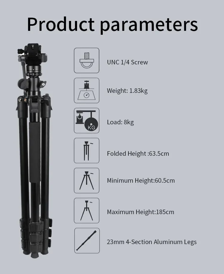 JMARY KS355+HG60 DSLR ILDC Camera 2-in-1 Monopod Tripod 360 Degree Panoramic Ball Head Stand 11