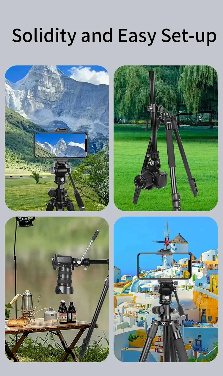 JMARY KS355+HG60 DSLR ILDC Camera 2-in-1 Monopod Tripod 360 Degree Panoramic Ball Head Stand 4