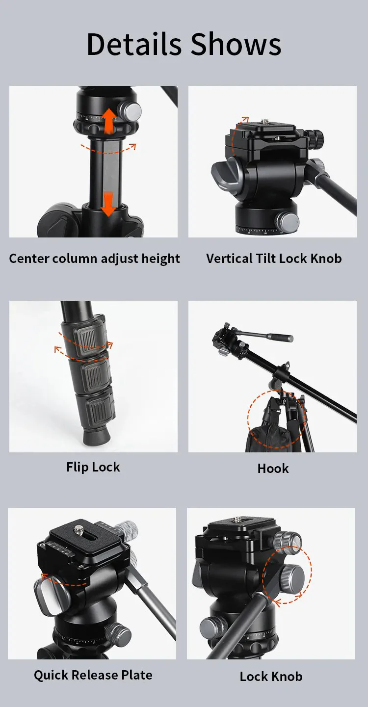 JMARY KS355+HG60 DSLR ILDC Camera 2-in-1 Monopod Tripod 360 Degree Panoramic Ball Head Stand 5