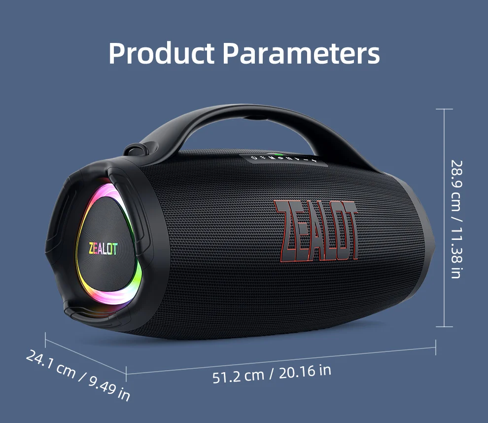 ZEALOT S98 Enceinte Bluetooth portable 160 W, caisson de basses stéréo sans fil TWS HiFi - Noir 15