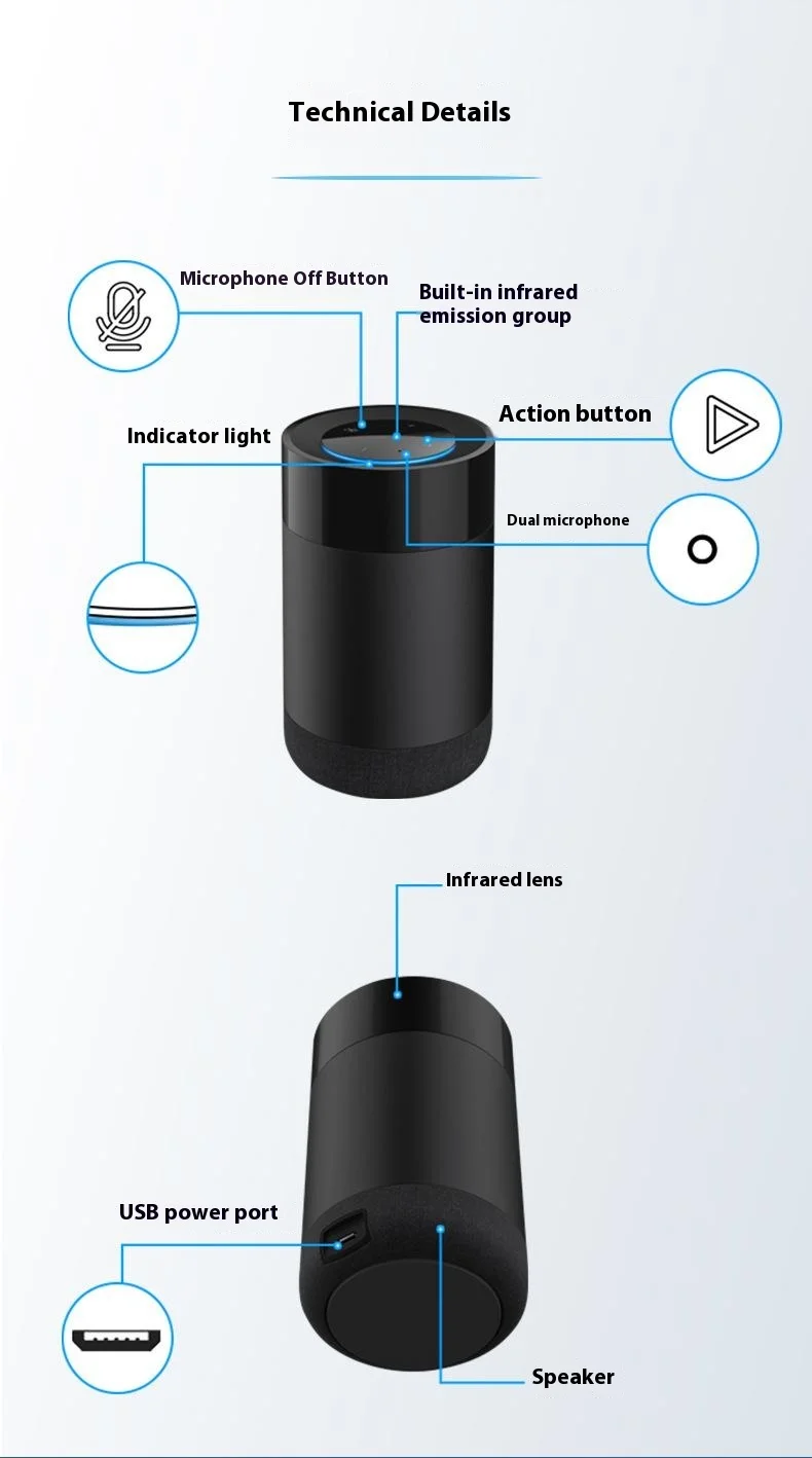 W35 Infrared Smart Speaker AI Voice Interaction 9 Countries Voice Smart Speaker Built-In Alexa Voice Platform 5