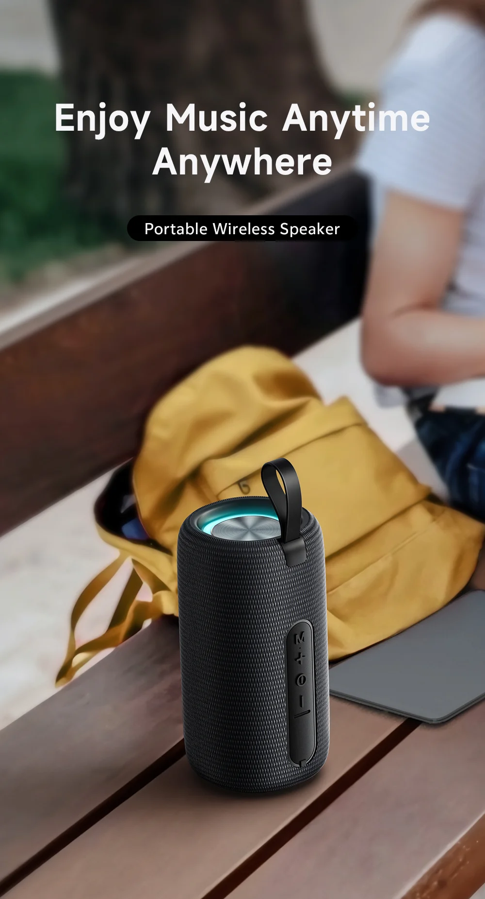 MCDODO BS-1410 Portable Speaker Bluetooth-Compatible Wireless Audio with Colorful Lights IPX4 Waterproof 1